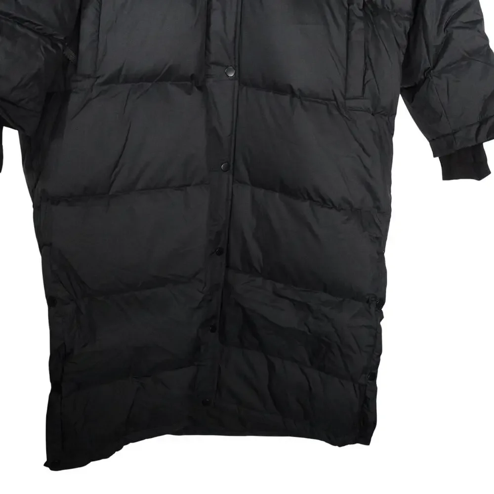 NWOT Quince Women's Responsible Down Long Puffer Jacket XL Hooded Black $200 Y2K